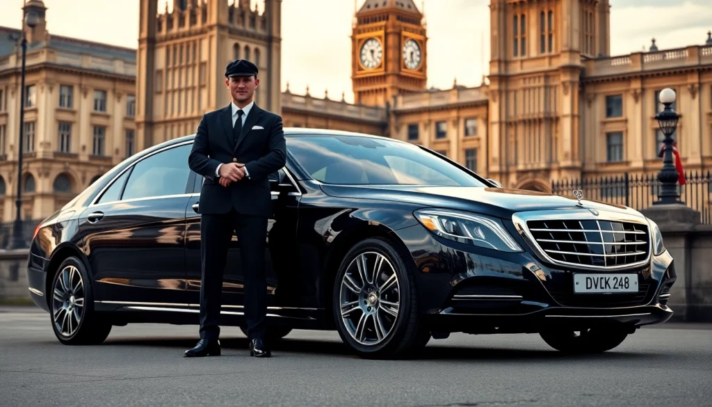 Experience premium london chauffeur service with luxury vehicle and professional driver in iconic London setting.