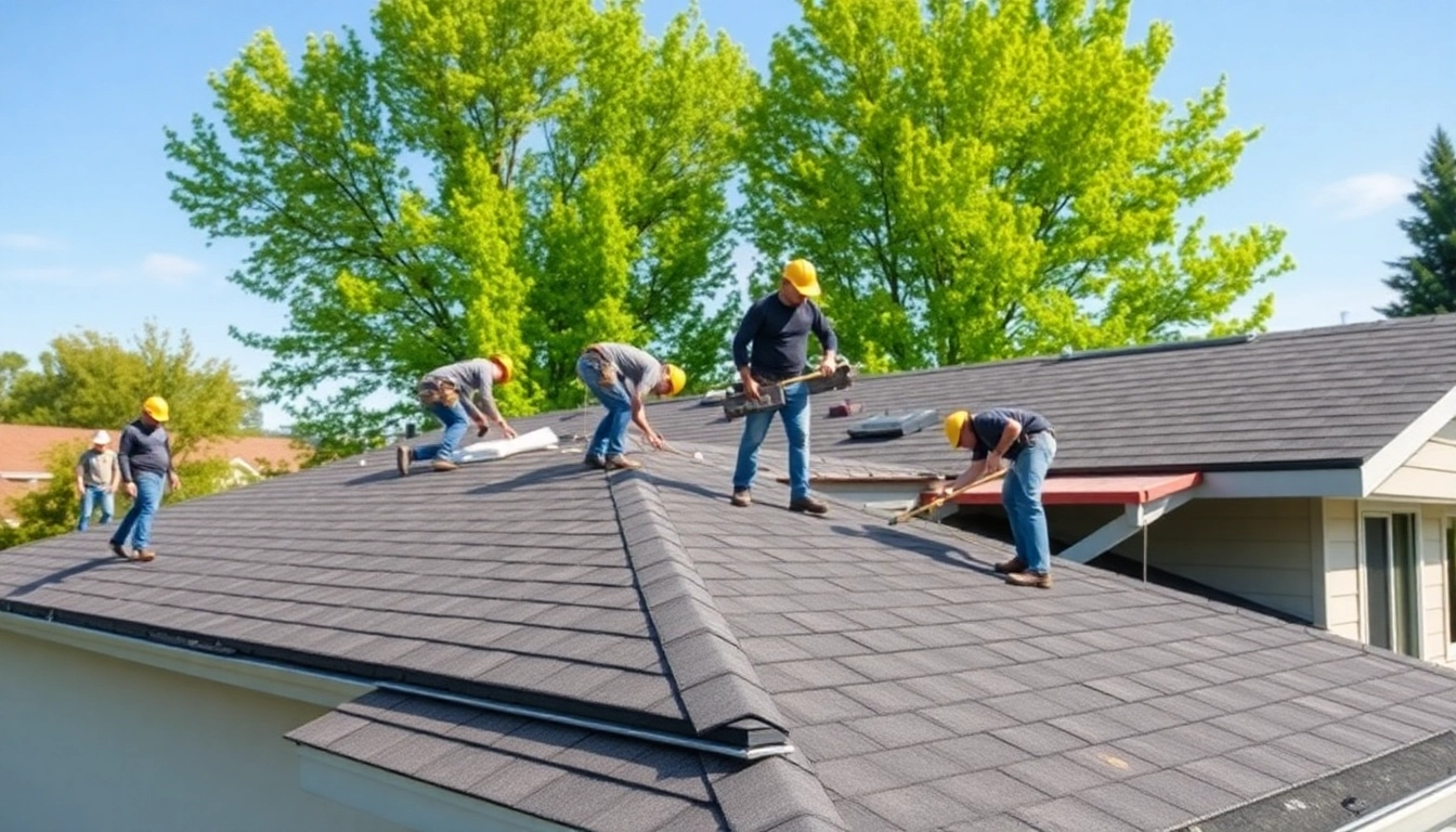 Roofing Replacement Tigard Oregon with professional crew working on a home rooftop.